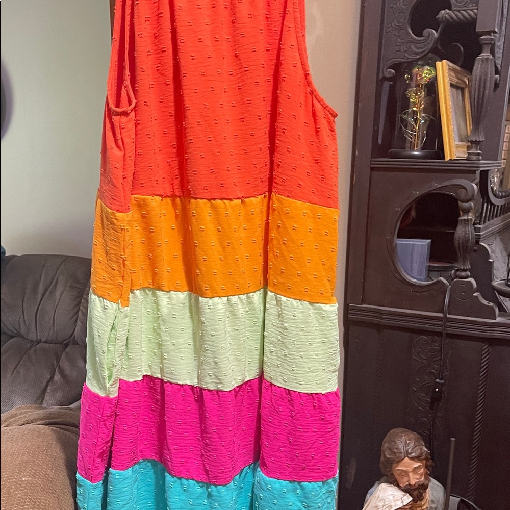 Vibrant Multicolor Sleeveless Dress